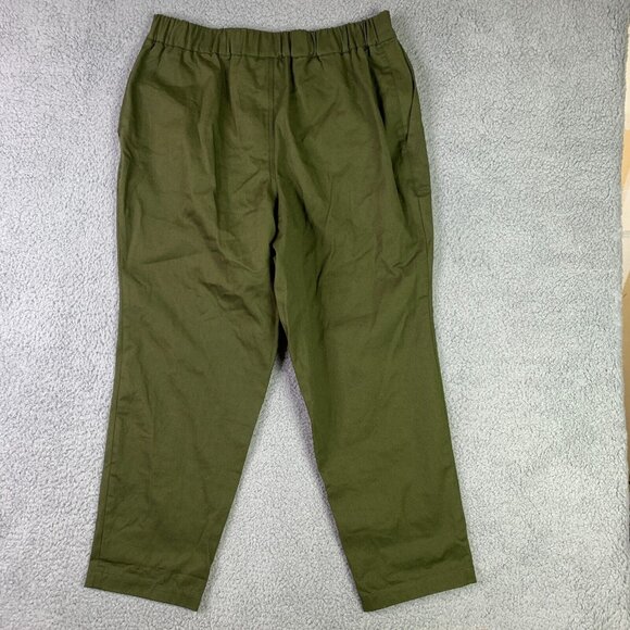 Pamut Apparel Frankie Pant Womens Large Olive Slim Tapered Leg Cotton Twill NEW - Picture 4 of 16